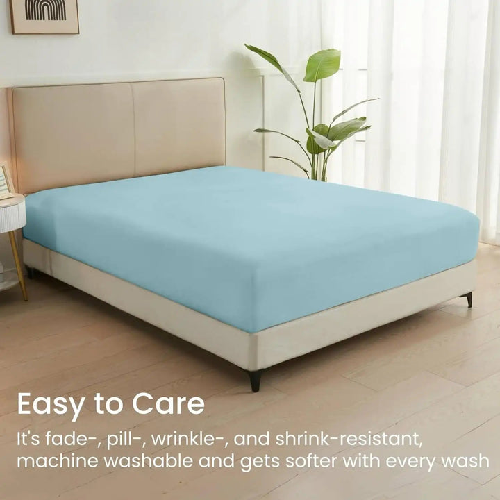 Ultra Soft Brushed Microfiber Fitted Sheet Only, Baby Blue - GOKOTTA