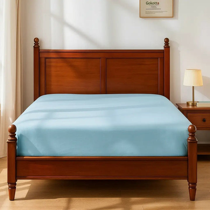 Ultra Soft Brushed Microfiber Fitted Sheet Only, Baby Blue - GOKOTTA
