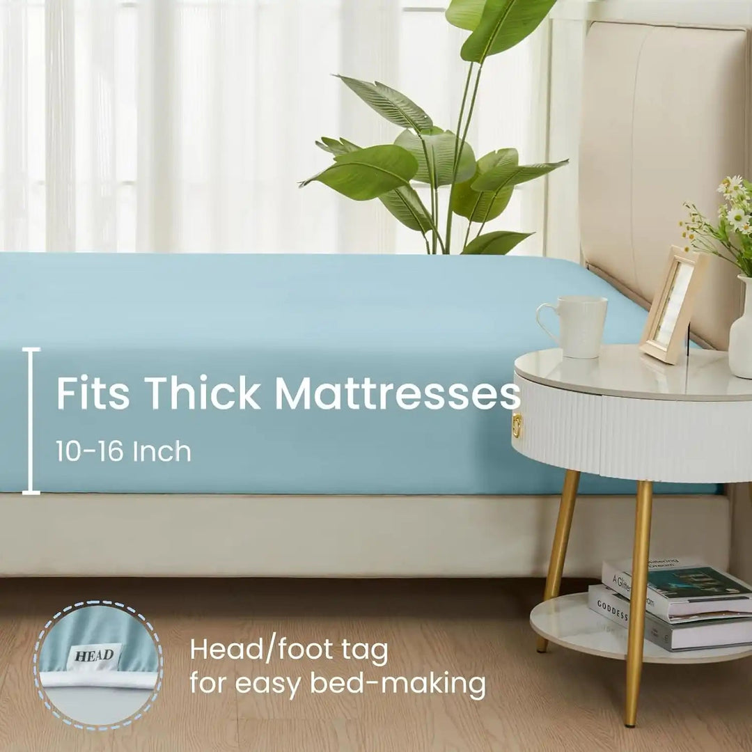 Ultra Soft Brushed Microfiber Fitted Sheet Only, Baby Blue - GOKOTTA