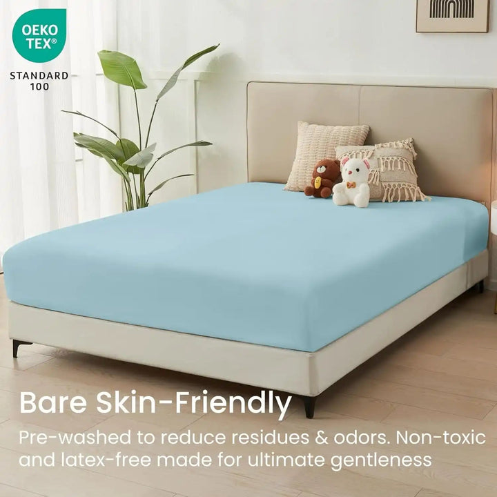 Ultra Soft Brushed Microfiber Fitted Sheet Only, Baby Blue - GOKOTTA