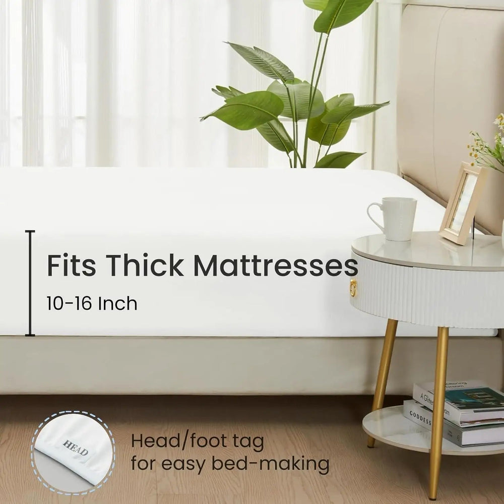 Ultra Soft Brushed Microfiber Fitted Sheet Only, Cream White - GOKOTTA
