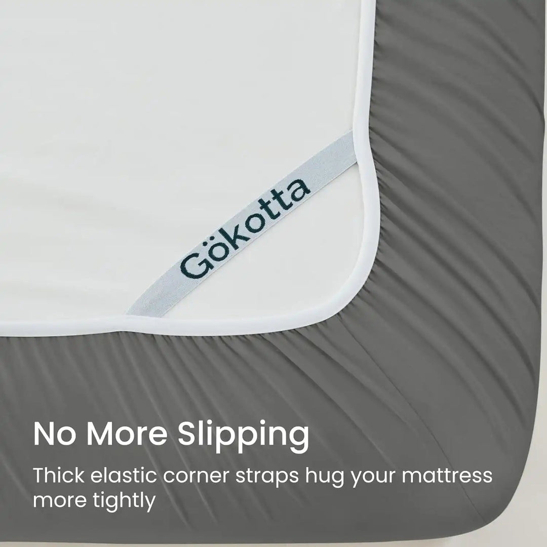 Ultra Soft Brushed Microfiber Fitted Sheet Only, Dark Grey - GOKOTTA