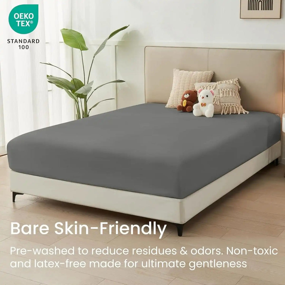 Ultra Soft Brushed Microfiber Fitted Sheet Only, Dark Grey - GOKOTTA
