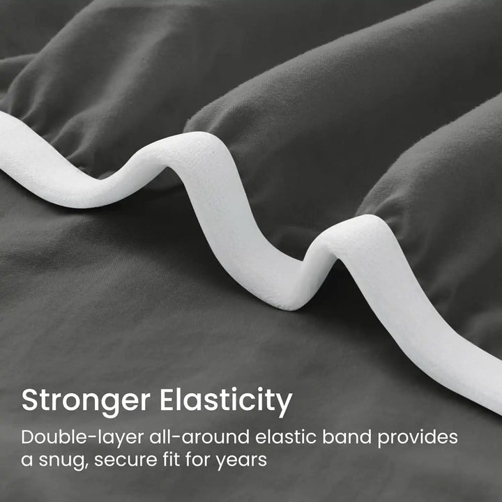 Ultra Soft Brushed Microfiber Fitted Sheet Only, Dark Grey - GOKOTTA