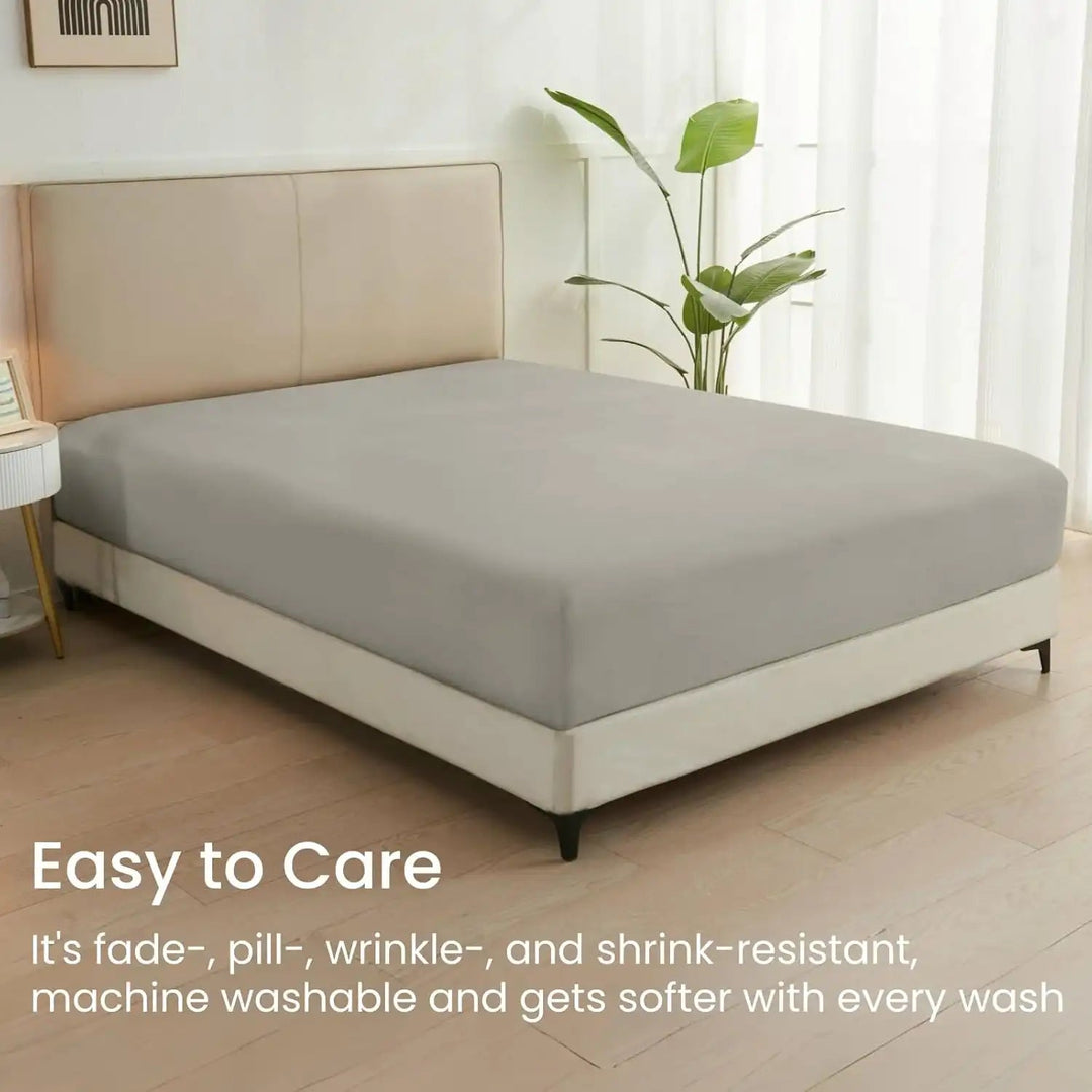 Ultra Soft Brushed Microfiber Fitted Sheet Only, Grey - GOKOTTA