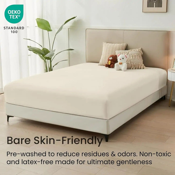 Ultra Soft Brushed Microfiber Fitted Sheet Only, Light Beige - GOKOTTA