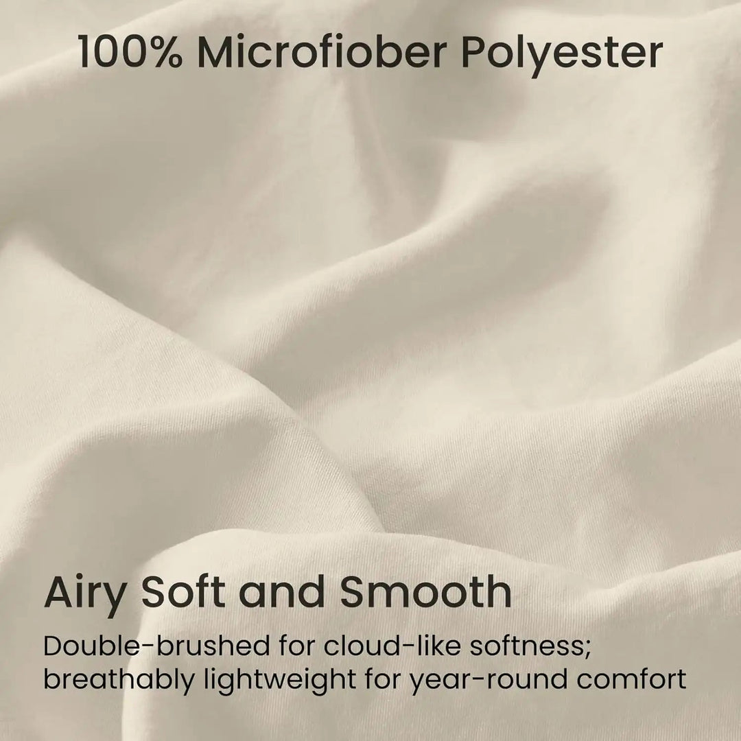 Ultra Soft Brushed Microfiber Fitted Sheet Only, Light Beige - GOKOTTA