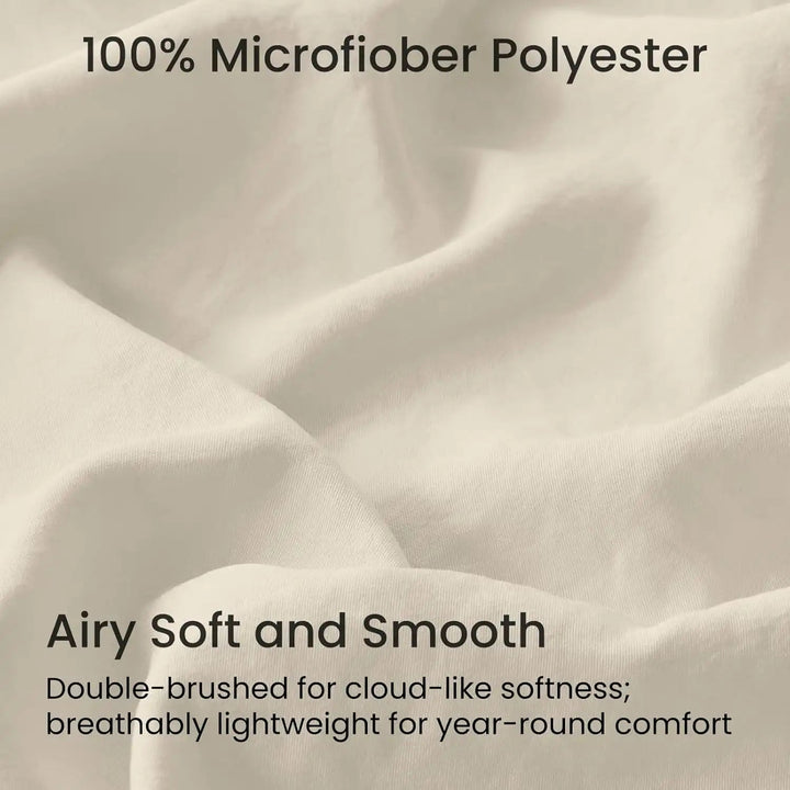 Ultra Soft Brushed Microfiber Fitted Sheet Only, Light Beige - GOKOTTA