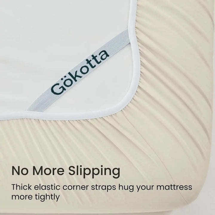 Ultra Soft Brushed Microfiber Fitted Sheet Only, Light Beige - GOKOTTA